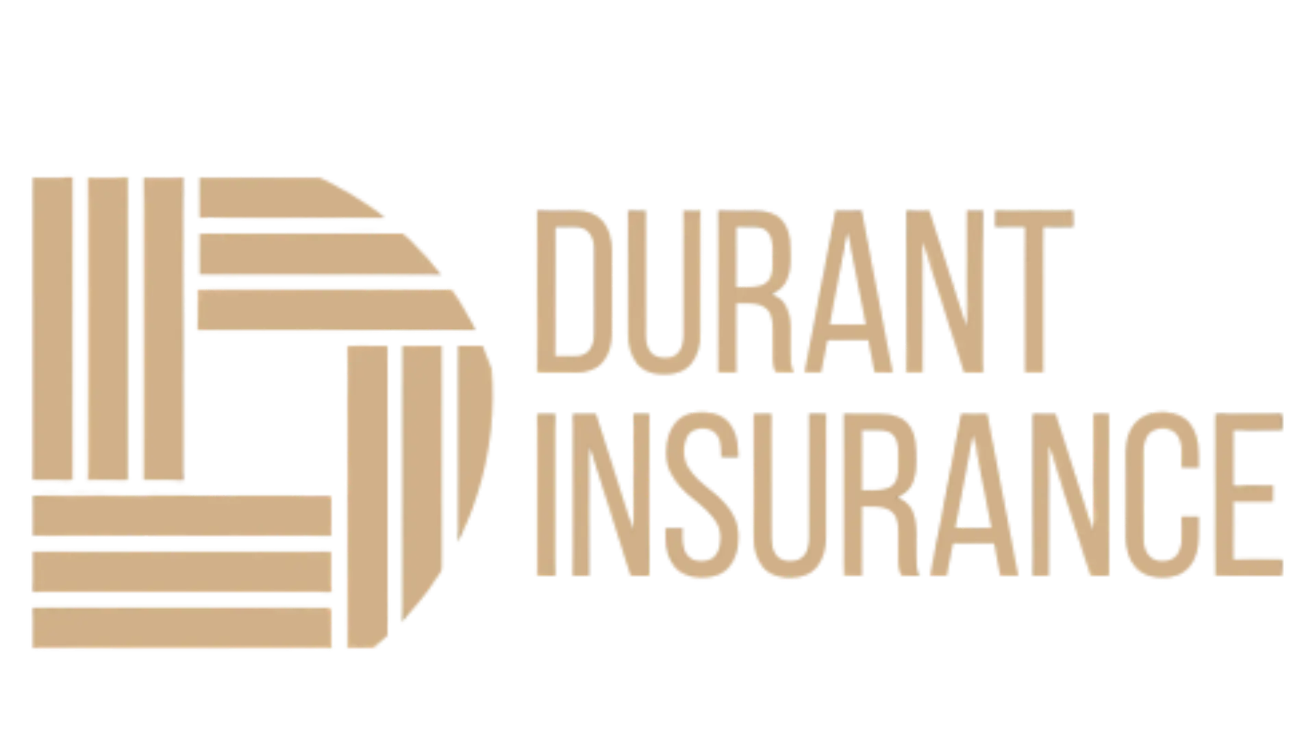 Durant Insurance company logo – local Oklahoma insurance provider branding with striped D design.